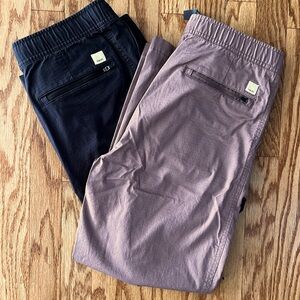 Two pairs Vuori Ripstop Pants small charcoal dusty rose